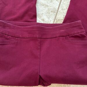 Burgundy Cotton Blend Stretch Pants size 12 Petite